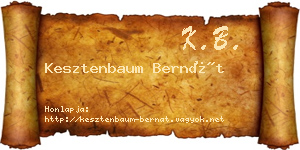Kesztenbaum Bernát névjegykártya